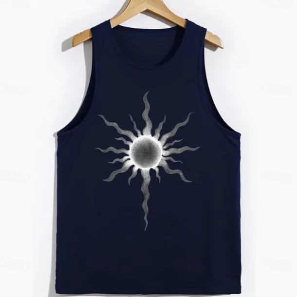 Men's Tank Top Vest Top Undershirt Short Sleeve Crew Neck Spring & Summer Graphic Coconut Tree Fashion Hawaiian Casual Print Street Daily Beach White Top Tee for Men