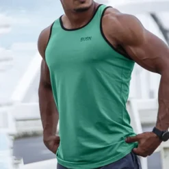 Men's Tank Top Vest Top Undershirt Graphic Tee Sleeveless Crew Neck Summer Graphic Letter Fashion Streetwear Muscle Print Sports & Outdoor Athleisure Gym Black White Green Top Tee for Men