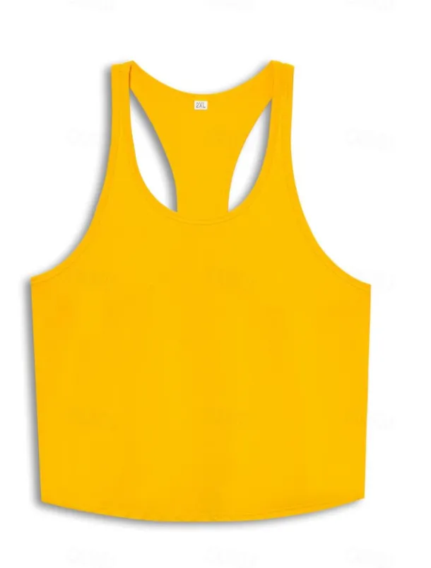 Men's Tank Top Vest Top Undershirt Sleeveless Shirt Sleeveless Round Neck Solid Colored Muscle Sports Gym Black White Yellow Top Tee for Men