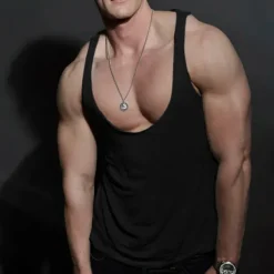 Men's Tank Top Vest Top Undershirt Sleeveless Shirt Solid Color U Neck Street Daily Sleeveless Clothing Apparel Simple Casual Comfortable