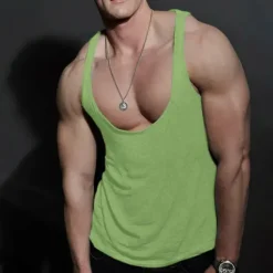 Men's Tank Top Vest Top Undershirt Sleeveless Shirt Solid Color U Neck Street Daily Sleeveless Clothing Apparel Simple Casual Comfortable