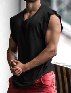 Men's Tank Top Vest Top Undershirt Sleeveless Shirt Sleeveless Crew Neck Summer Plain Fashion Designer Muscle Athleisure Going out Gym Black Navy Blue Red Top Tee for Men