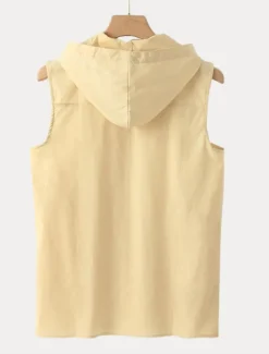 Men's Tank Top Vest Top Undershirt Sleeveless Shirt Sleeveless Hooded Summer Plain Fashion Designer Muscle Outdoor Going out Gym Black White Yellow Top Tee for Men