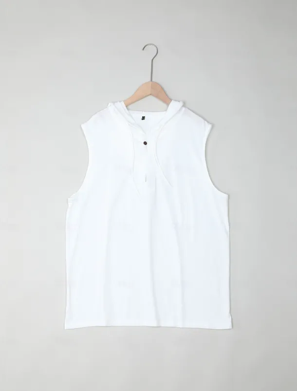 Men's Tank Top Vest Top Undershirt Sleeveless Shirt Sleeveless Hooded Summer Plain Fashion Designer Muscle Outdoor Going out Gym Black White Yellow Top Tee for Men