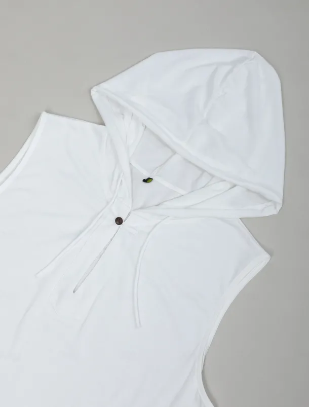 Men's Tank Top Vest Top Undershirt Sleeveless Shirt Sleeveless Hooded Summer Plain Fashion Designer Muscle Outdoor Going out Gym Black White Yellow Top Tee for Men