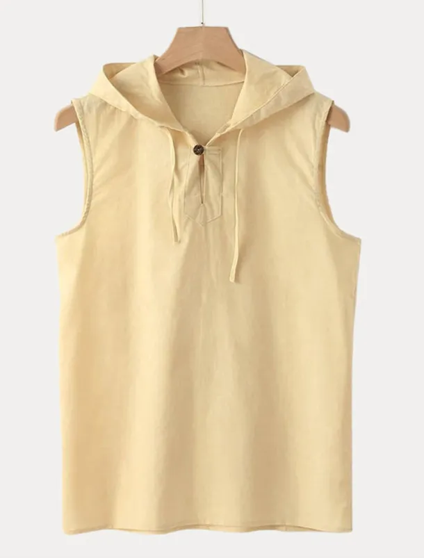 Men's Tank Top Vest Top Undershirt Sleeveless Shirt Sleeveless Hooded Summer Plain Fashion Designer Muscle Outdoor Going out Gym Black White Yellow Top Tee for Men