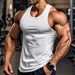 Men's Tank Top Vest Top Undershirt Sleeveless Shirt Sleeveless Crew Neck Summer Plain Fashion Designer Basic Classic Vacation Street Going out Black White Top Tee for Men