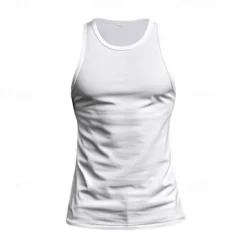 Men's Tank Top Vest Top Undershirt Sleeveless Shirt Sleeveless Crew Neck Summer Plain Fashion Designer Basic Classic Vacation Street Going out Black White Top Tee for Men