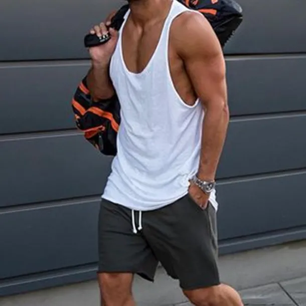 Men's Tank Top Vest Top Undershirt Sleeveless Shirt Sleeveless Crew Neck Summer Solid Color Fashion Casual Comfortable Street Daily Holiday Black White Yellow Top Tee for Men