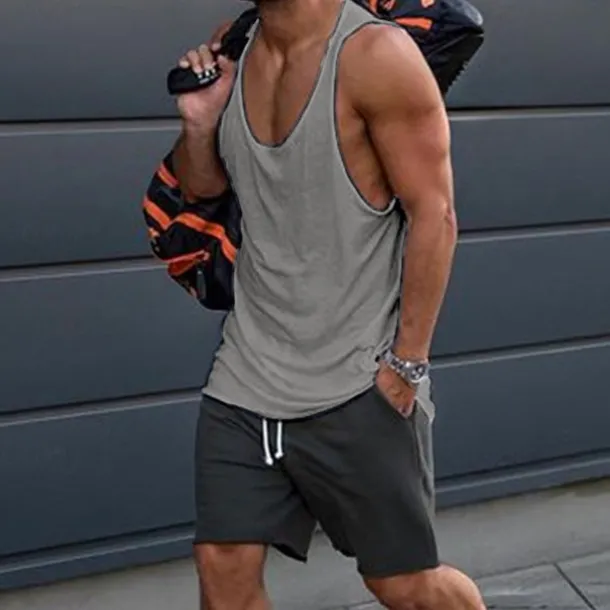 Men's Tank Top Vest Top Undershirt Sleeveless Shirt Sleeveless Crew Neck Summer Solid Color Fashion Casual Comfortable Street Daily Holiday Black White Yellow Top Tee for Men