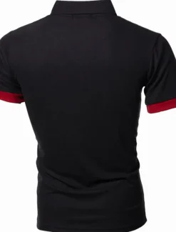 Men's Tennis Shirt Polo Shirt Work Business Collar Polo Collar Short Sleeve Streetwear Basic Graphic Polka Dot Print Regular Fit Black White Wine Navy Blue Blue Orange Tennis Shirt