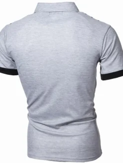 Men's Tennis Shirt Polo Shirt Work Business Collar Polo Collar Short Sleeve Streetwear Basic Graphic Polka Dot Print Regular Fit Black White Wine Navy Blue Blue Orange Tennis Shirt