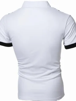 Men's Tennis Shirt Polo Shirt Work Business Collar Polo Collar Short Sleeve Streetwear Basic Graphic Polka Dot Print Regular Fit Black White Wine Navy Blue Blue Orange Tennis Shirt