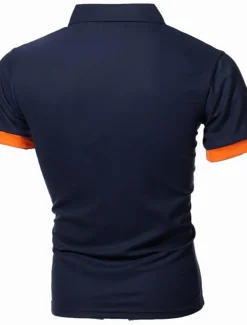 Men's Tennis Shirt Polo Shirt Work Business Collar Polo Collar Short Sleeve Streetwear Basic Graphic Polka Dot Print Regular Fit Black White Wine Navy Blue Blue Orange Tennis Shirt