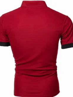 Men's Tennis Shirt Polo Shirt Work Business Collar Polo Collar Short Sleeve Streetwear Basic Graphic Polka Dot Print Regular Fit Black White Wine Navy Blue Blue Orange Tennis Shirt