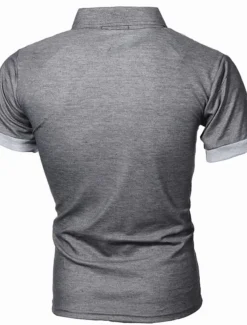 Men's Tennis Shirt Polo Shirt Work Business Collar Polo Collar Short Sleeve Streetwear Basic Graphic Polka Dot Print Regular Fit Black White Wine Navy Blue Blue Orange Tennis Shirt