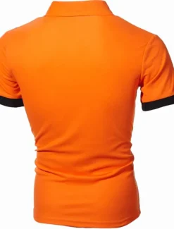 Men's Tennis Shirt Polo Shirt Work Business Collar Polo Collar Short Sleeve Streetwear Basic Graphic Polka Dot Print Regular Fit Black White Wine Navy Blue Blue Orange Tennis Shirt