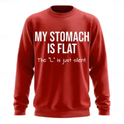 Men's Text Funny Slang Sweatshirt Fashion Daily Long Sleeve Crew Neck Black White Crewneck 3D All Seasons Designer