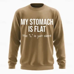 Men's Text Funny Slang Sweatshirt Fashion Daily Long Sleeve Crew Neck Black White Crewneck 3D All Seasons Designer