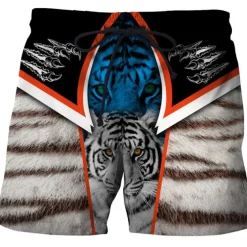 Men's Tiger Letter Swim Trunks Swim Shorts Board Shorts Mid Waist Hawaiian Boho Outdoor Holiday Going out Pocket Elastic Waist Drawstring Designer Clothing Apparel