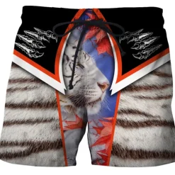 Men's Tiger Letter Swim Trunks Swim Shorts Board Shorts Mid Waist Hawaiian Boho Outdoor Holiday Going out Pocket Elastic Waist Drawstring Designer Clothing Apparel