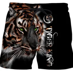 Men's Tiger Letter Swim Trunks Swim Shorts Board Shorts Mid Waist Hawaiian Boho Outdoor Holiday Going out Pocket Elastic Waist Drawstring Designer Clothing Apparel