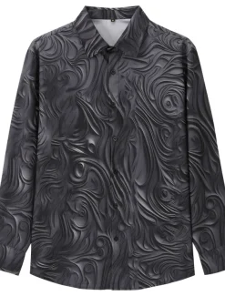 Men's Totem Halloween Costumes Shirt Button Up Shirt Long Sleeve Vintage Gothic Outdoor Halloween Street Fall & Winter Turndown Buttons Print Black Blue Purple Green