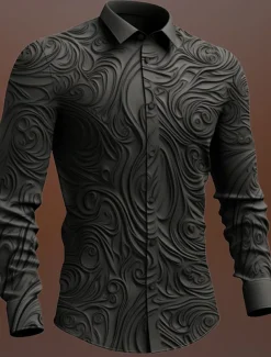 Men's Totem Shirt Button Up Shirt Long Sleeve Vintage Gothic Outdoor Halloween Street Fall & Winter Turndown Buttons Print Black Purple Green khaki