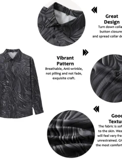 Men's Totem Shirt Button Up Shirt Long Sleeve Vintage Gothic Outdoor Halloween Street Fall & Winter Turndown Buttons Print Black Purple Green khaki