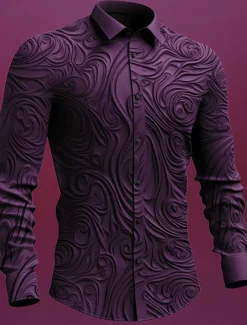Men's Totem Shirt Button Up Shirt Long Sleeve Vintage Gothic Outdoor Halloween Street Fall & Winter Turndown Buttons Print Black Purple Green khaki