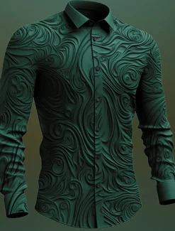 Men's Totem Shirt Button Up Shirt Long Sleeve Vintage Gothic Outdoor Halloween Street Fall & Winter Turndown Buttons Print Black Purple Green khaki