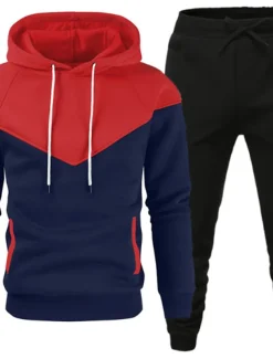 Men's Tracksuit Gym Shirt GYM Pants Workout Outfits Hooded Sports & Outdoor Daily Holiday Quick Dry Soft Color Block Black White Yellow Polyester Activewear Streetwear Sport Fall & Winter