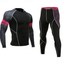 Men's Tracksuit Jogging Suit 2 Piece Casual Fall Long Sleeve Breathable Quick Dry Fitness Gym Workout Running Sportswear Activewear Color Block Black Yellow Red