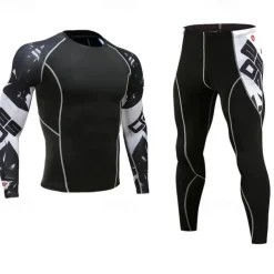 Men's Tracksuit Jogging Suit 2 Piece Casual Fall Long Sleeve Breathable Quick Dry Fitness Gym Workout Running Sportswear Activewear Color Block Black Yellow Red