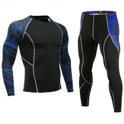 Men's Tracksuit Jogging Suit 2 Piece Casual Fall Long Sleeve Breathable Quick Dry Fitness Gym Workout Running Sportswear Activewear Color Block Black Yellow Red