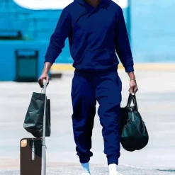 Men's Tracksuit Jogging Suit 2 Piece Casual Fall Long Sleeve Thermal Warm Soft Fitness Gym Workout Running Sportswear Activewear Solid Colored Dark Grey Dark Khaki Black