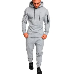 Men's Tracksuit Sweatsuit 2 Piece Street Summer Long Sleeve Cotton Thermal Warm Breathable Moisture Wicking Fitness Gym Workout Running Sportswear Activewear Solid Colored Dark Grey Black Light Grey