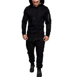 Men's Tracksuit Sweatsuit 2 Piece Street Summer Long Sleeve Cotton Thermal Warm Breathable Moisture Wicking Fitness Gym Workout Running Sportswear Activewear Solid Colored Dark Grey Black Light Grey