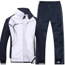 Men's Tracksuit Sweatsuit 2 Piece Full Zip Street Spring Long Sleeve Stand Collar Waterproof Windproof Lightweight Walking Jogging Training Sportswear Activewear Stripes Black White Yellow