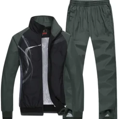 Men's Tracksuit Sweatsuit 2 Piece Full Zip Street Spring Long Sleeve Stand Collar Waterproof Windproof Lightweight Walking Jogging Training Sportswear Activewear Stripes Black White Yellow