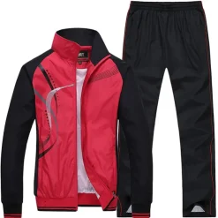 Men's Tracksuit Sweatsuit 2 Piece Full Zip Street Spring Long Sleeve Stand Collar Waterproof Windproof Lightweight Walking Jogging Training Sportswear Activewear Stripes Black White Yellow