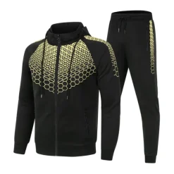 Men's Tracksuit Sweatsuit 2 Piece Full Zip Casual Winter Long Sleeve Thermal Warm Breathable Moisture Wicking Fitness Gym Workout Running Sportswear Activewear Navy Black White