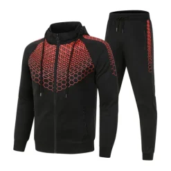 Men's Tracksuit Sweatsuit 2 Piece Full Zip Casual Winter Long Sleeve Thermal Warm Breathable Moisture Wicking Fitness Gym Workout Running Sportswear Activewear Navy Black White