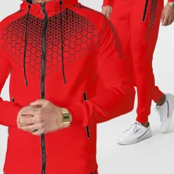 Men's Tracksuit Sweatsuit 2 Piece Full Zip Casual Winter Long Sleeve Thermal Warm Breathable Moisture Wicking Fitness Gym Workout Running Sportswear Activewear Navy Black White