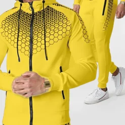 Men's Tracksuit Sweatsuit 2 Piece Full Zip Casual Winter Long Sleeve Thermal Warm Breathable Moisture Wicking Fitness Gym Workout Running Sportswear Activewear Navy Black White