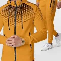 Men's Tracksuit Sweatsuit 2 Piece Full Zip Casual Winter Long Sleeve Thermal Warm Breathable Moisture Wicking Fitness Gym Workout Running Sportswear Activewear Navy Black White