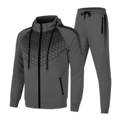 Men's Tracksuit Sweatsuit 2 Piece Full Zip Casual Winter Long Sleeve Thermal Warm Breathable Moisture Wicking Fitness Gym Workout Running Sportswear Activewear Navy Black White