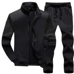 Men's Tracksuit Sweatsuit Elastic Waistband Outdoor Stand Collar Breathable Soft Comfortable Exercise & Fitness Everyday Use Sportswear Activewear Black Gray Red / 2pcs / pack / Exercising