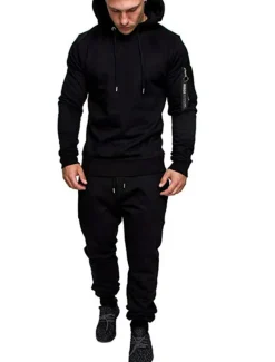 Men's Tracksuit Sweatsuit Black Dark Gray Light Grey Camouflage Gray Camouflage Green Hooded Sports & Outdoor Cool Winter Clothing Apparel Hoodies Sweatshirts Long Sleeve