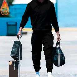 Men's Tracksuit Sweatsuit 2 Piece Athletic Long Sleeve Thermal Warm Breathable Moisture Wicking Fitness Running Jogging Sportswear Activewear Solid Colored Black White Yellow